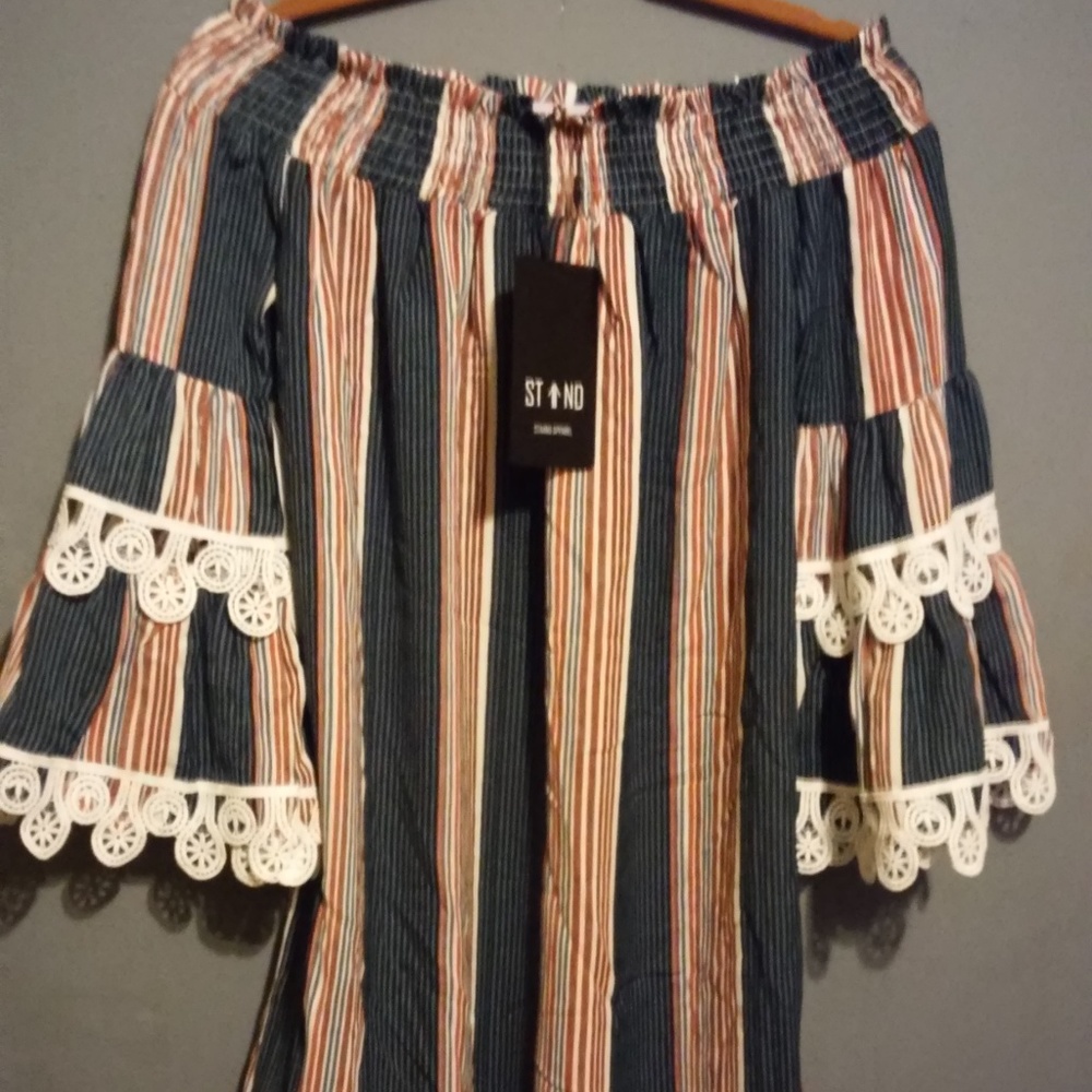 Stand off the shoulder mini dress